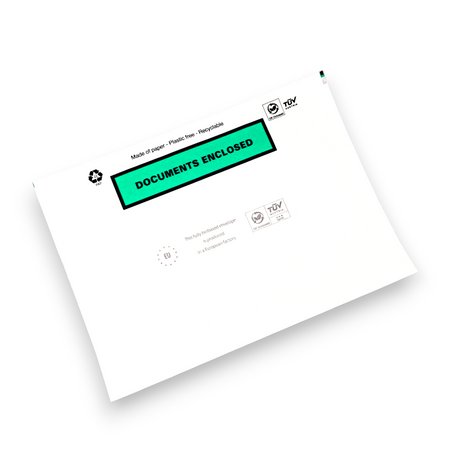 DOKLEJKA PAPIEROWA C5 ECO NADRUK DOCUMENTS ENCLOSED op. 100 szt.