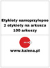 ETYKIETA BEZ NADRUKU A4 210/148 1/2 - op. 100 szt.