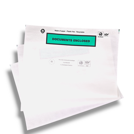 DOKLEJKA PAPIEROWA C5 ECO NADRUK DOCUMENTS ENCLOSED op. 100 szt.