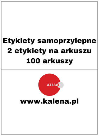 ETYKIETA BEZ NADRUKU A4 210/148 1/2 - op. 100 szt.