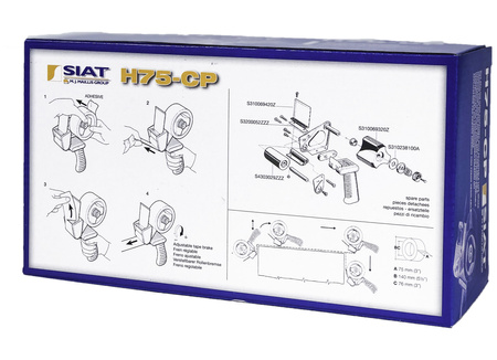 UCHWYT DYSPENSER DO ROLKI FOLII/TAŚMY PAKOWEJ "PACKER H75 CP"