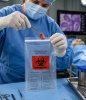 Foliopak z nadrukiem BIOHAZARD 170X250+50 mm TRANSPARENTNY op. 100 szt.