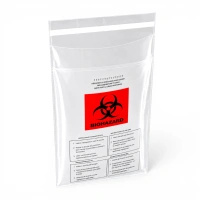 Foliopak z nadrukiem BIOHAZARD 170X250+50 mm TRANSPARENTNY op. 100 szt.