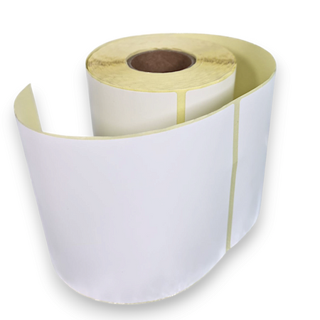 Etykieta termiczna biala (CF) 100X160 mm perforacja FI 25 115 szt. 1 rolka
