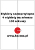 ETYKIETA BEZ NADRUKU A4 105/148 1/4 - op. 100 szt.