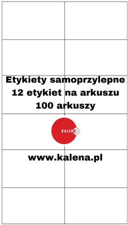 ETYKIETA BEZ NADRUKU A4 105/48 1/12 - op. 100 szt.