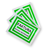Doklejka przylga C5 z nadrukiem ( FAKTURA / INVOICE RECHNUNG ) op.100 szt.