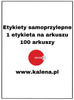 ETYKIETA BEZ NADRUKU A4 210/297 1/1 - op. 100 szt.