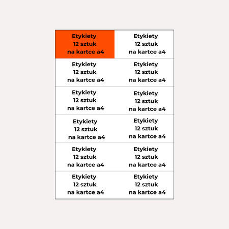 ETYKIETA BEZ NADRUKU A4 105/48 1/12 - op. 100 szt.