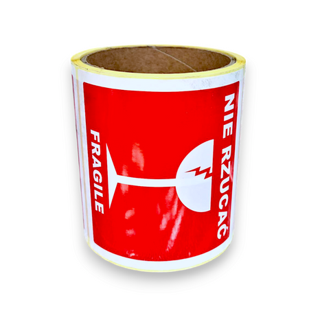 ETYKIETA Z NADRUKIEM "NIE RZUCAĆ FRAGILE" R76 100/100 100SZT.