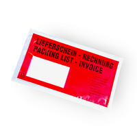 Doklejka DL z nadrukiem ( LIEFERSCHEIN RECHNUNG ) self adhesive envelope op. 100 szt.