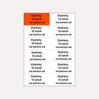 ETYKIETA BEZ NADRUKU A4  105/48 1/12 - op. 100 szt.
