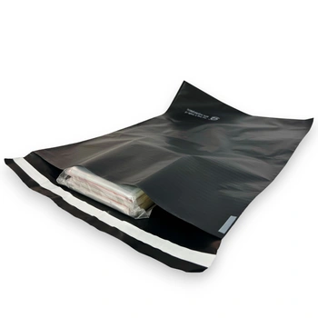 Foliopak czarny matowy regranulat 80% 190x250+50 op. 100 szt.