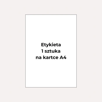 ETYKIETA BEZ NADRUKU A4  210/297 1/1 - op. 100 szt.